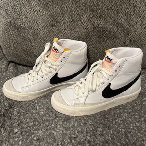 Nike White and Black High-Top Sneakers